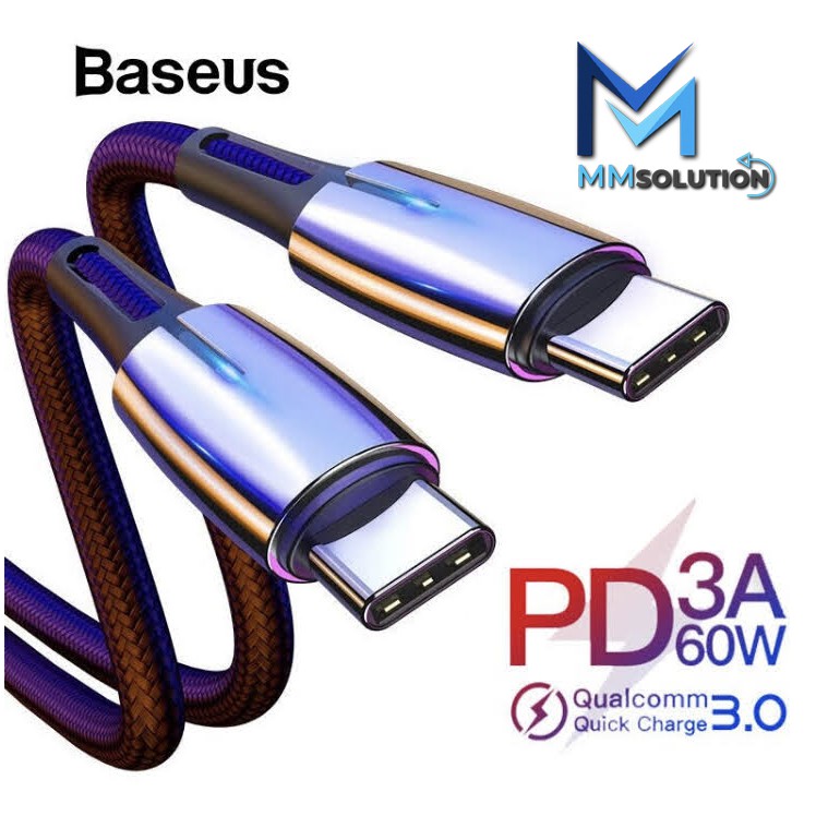 BASEUS Kabel Data USB Type C to Type C 60W 3A Water Drop PD 2.0 QC 3.0