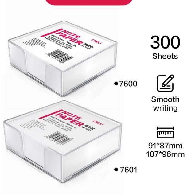 

❄ Deli Memo Paper / Kertas Memo 300Lmbr Warna Putih, Kemasan Kotak 760X - 98x95x35mm ✤