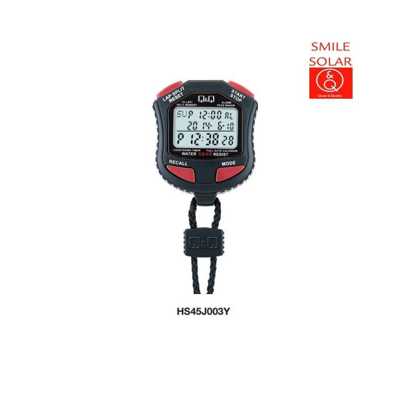 STOPWATCH Pengukur Waktu 10-LAP Original Q&amp;Q QnQ QQ HS45 Series