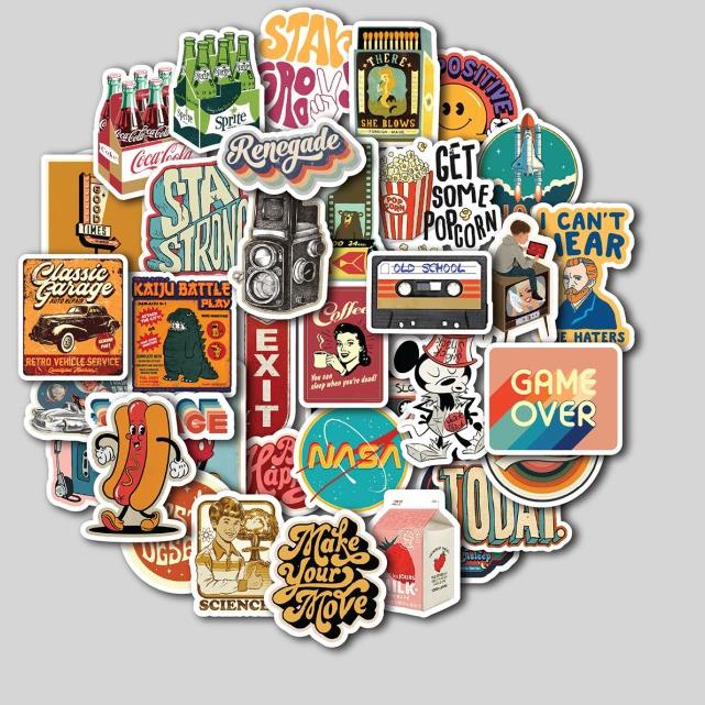

♜ STICKER PACK RETRO VINTAGE | STIKER TUMBLER LAPTOP | STIKER KOPER HELM ✪