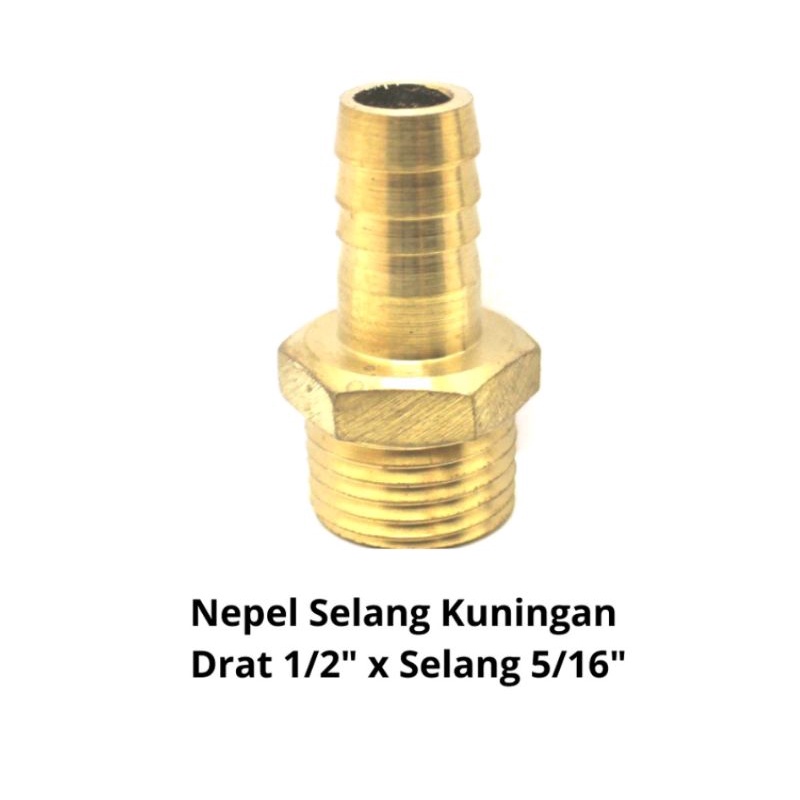 nepel selang 1/2x5/8inch  nepel selang drat luar 1/2inch  nepel  selang