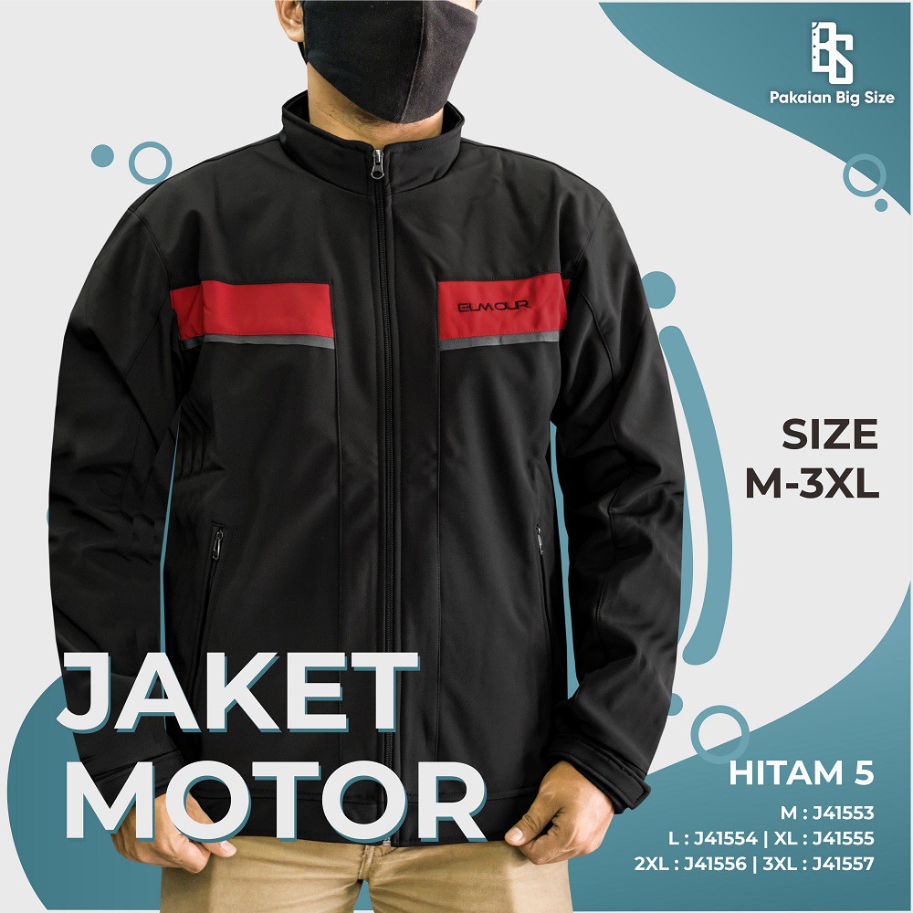 Jaket Pria JSTRO | Jaket Motor Elmour Premium Bonding Hitam