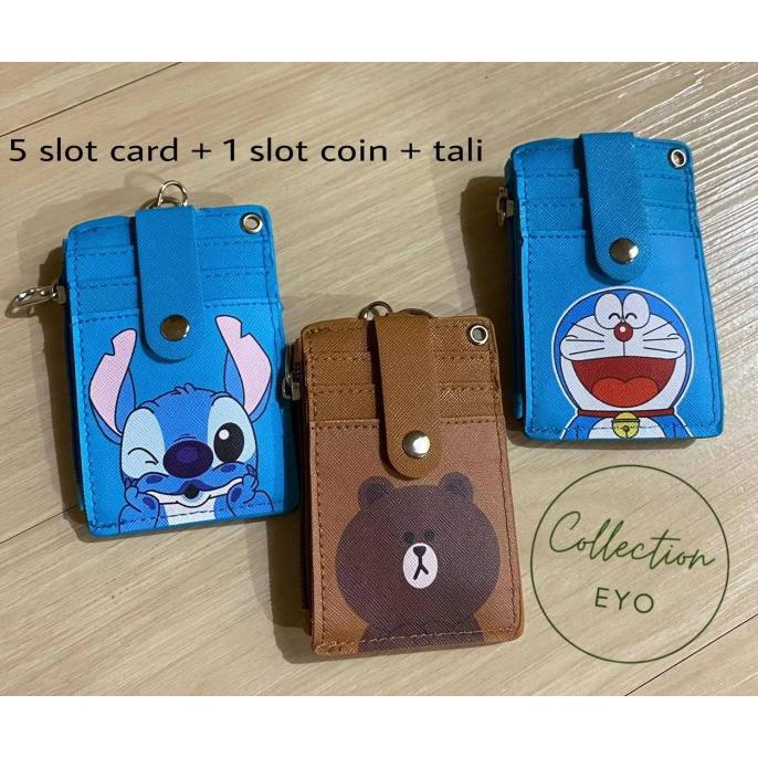 

Termantab] ID Card Holder / Name Tag / Gantungan Kartu Nama 5slot + 1slot koin