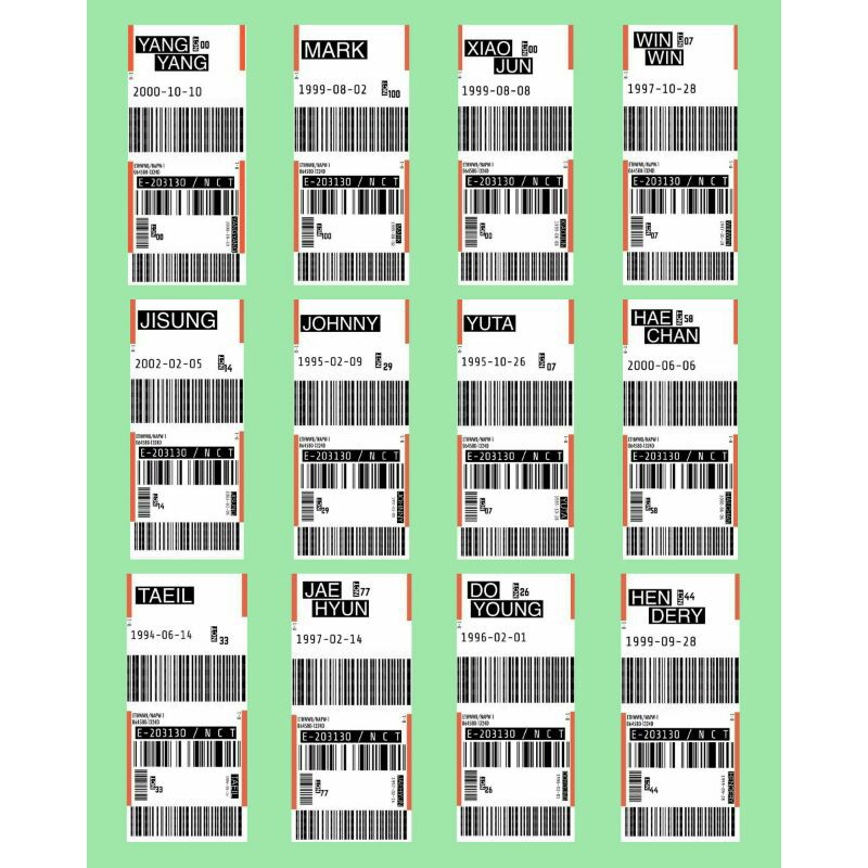 

NCT BARCODE 2020 ot 23 murah sticker/biasa