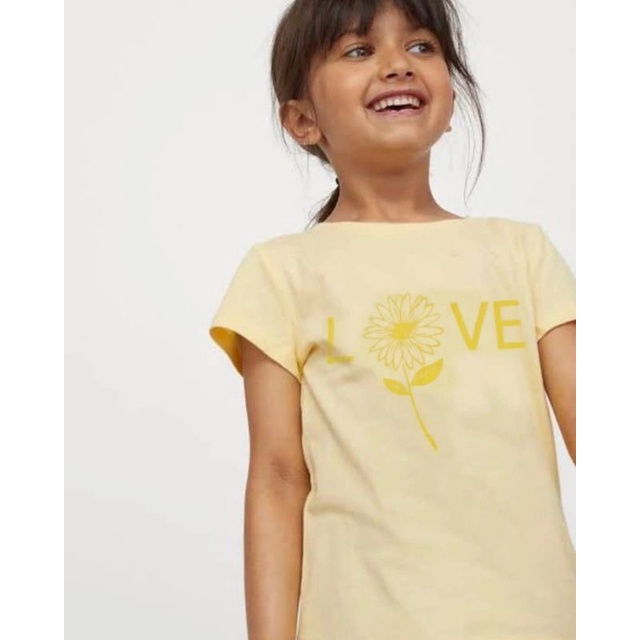 h*m kaos anak perempuan kuning