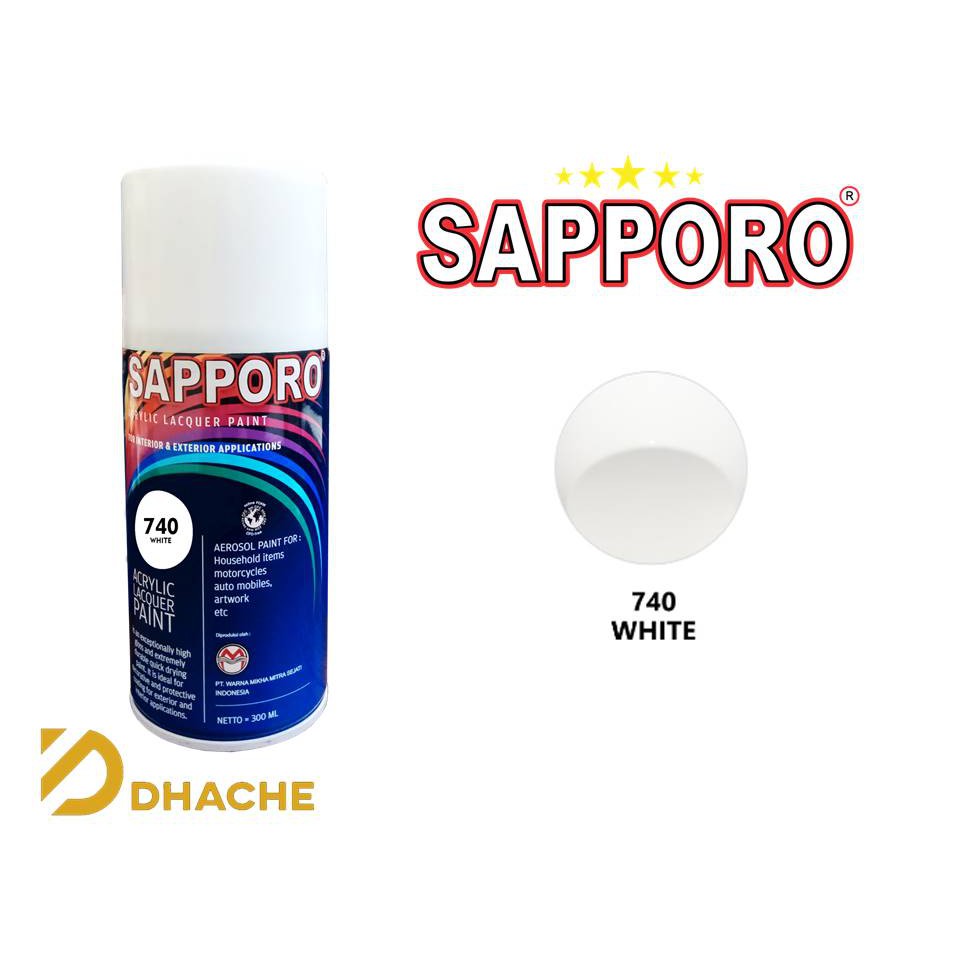 Cat Semprot Sapporo Paint White 740 / Sapporo Putih / cat semprot / pylox / pylok / pilok