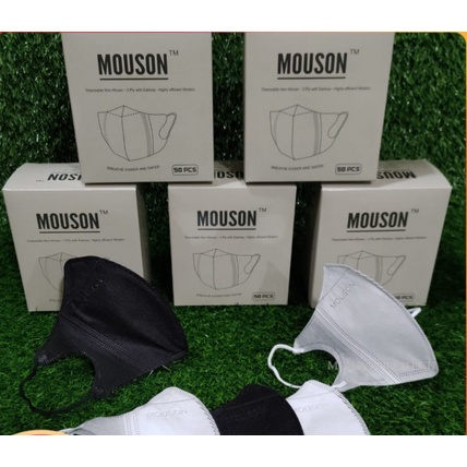 Masker Duckbill MOUSON 3Ply Garis Embos Premium Mask Mirip SENSI 1 Box 50 Pcs