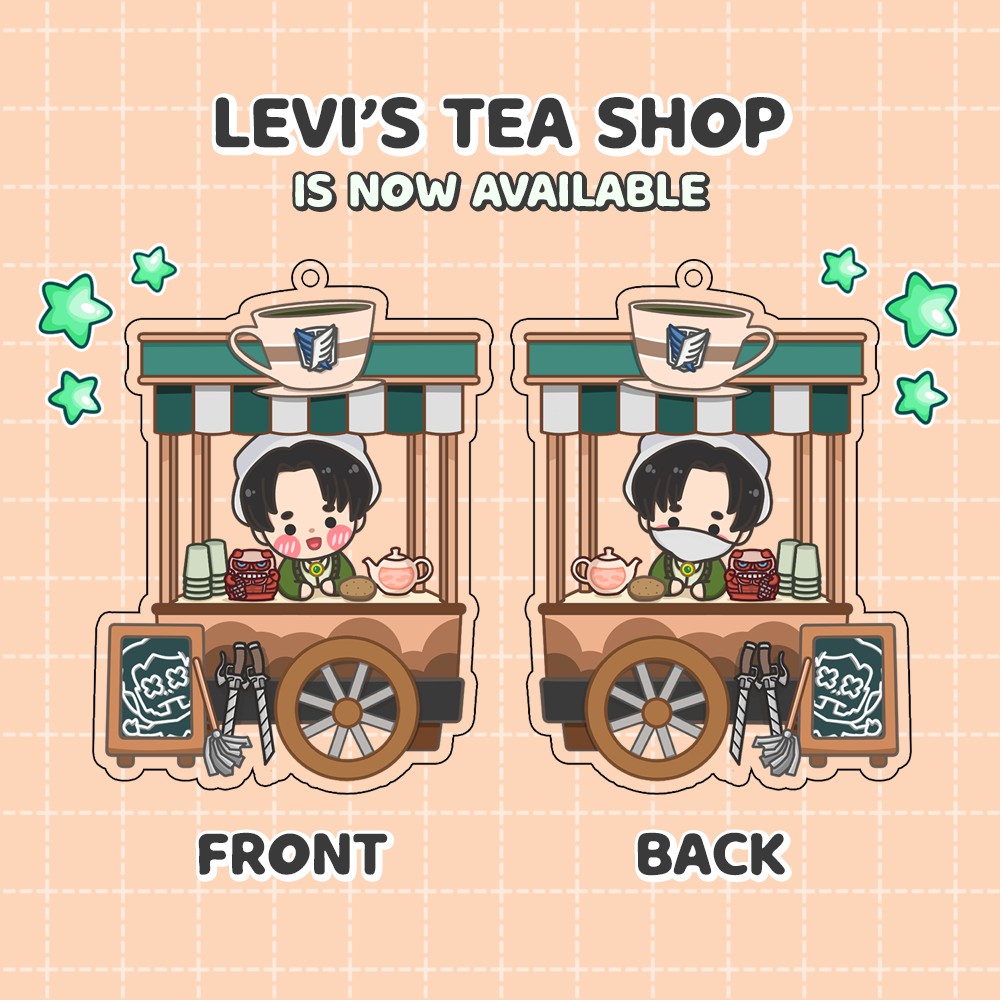 Levi's Tea Shop Gantungan Kunci Acrylic Keychain - Attack on Titan Anime (Bakawears)