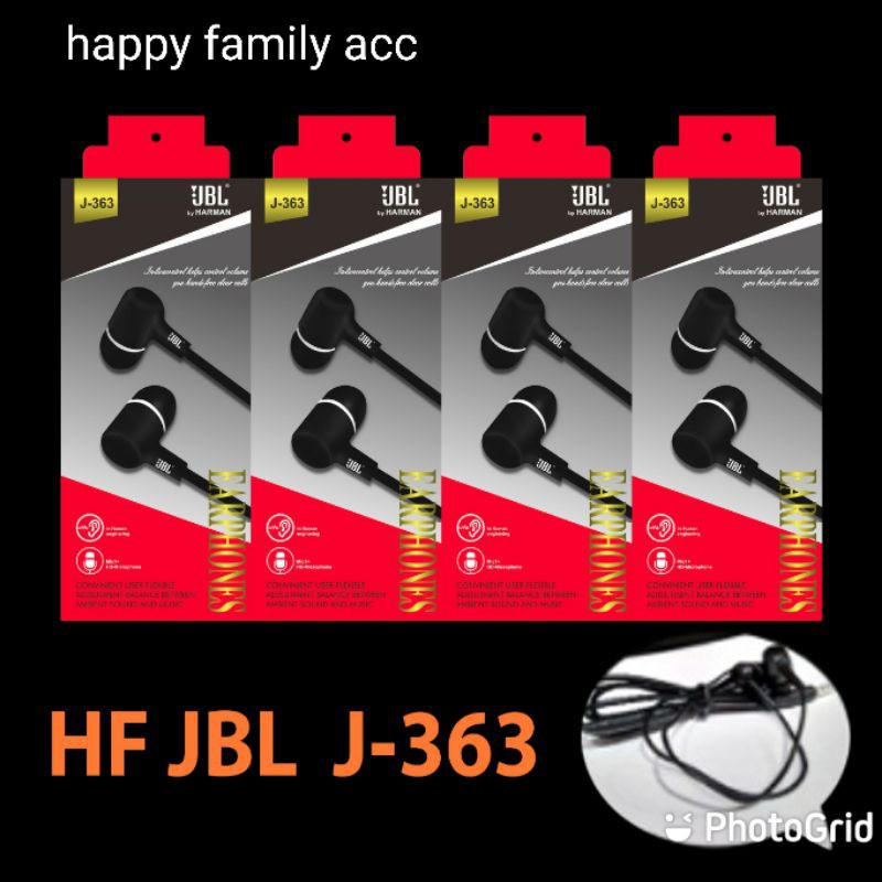 Headset hf JBL J-363 colokan 3.5 universal extra bass