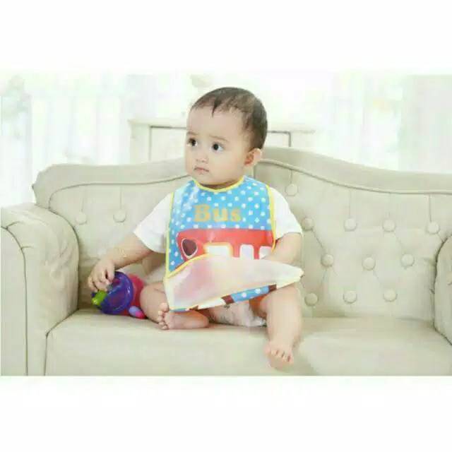 Slabber Plastic / Celemek Bayi / Slaber Plastik Waterproof / Baby Bib / Tadah Liur Anti Air