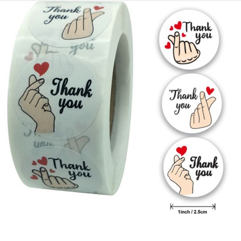 &lt; E2id &amp; &gt; 500Pcs / roll Stiker Label Segel Tulisan Thank You