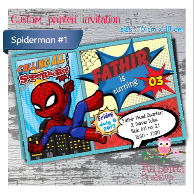  Undangan  ulang  tahun  anak Spiderman Shopee Indonesia