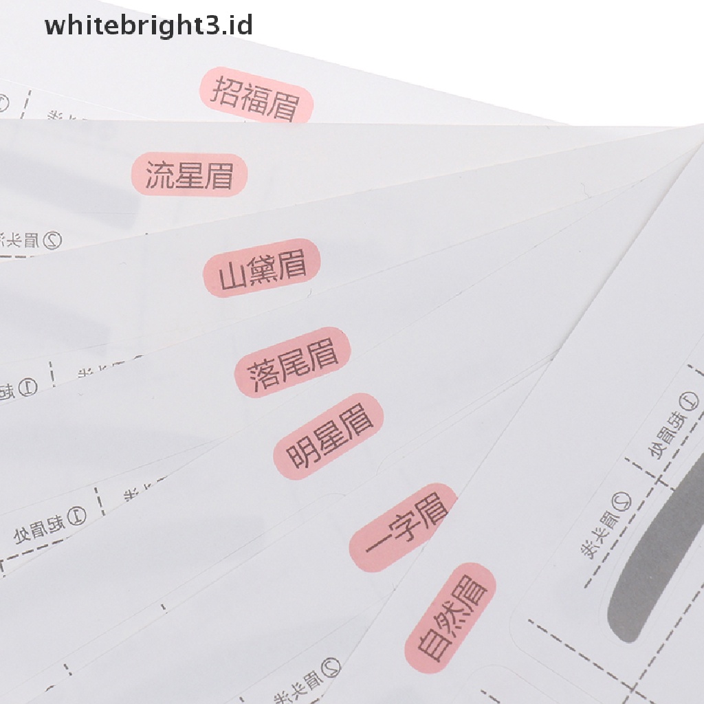 (whitebright3.id) 24 Pasang / Set Stiker Cetakan / Stensil Alis Adjustable Untuk Makeup / Kosmetik Wanita