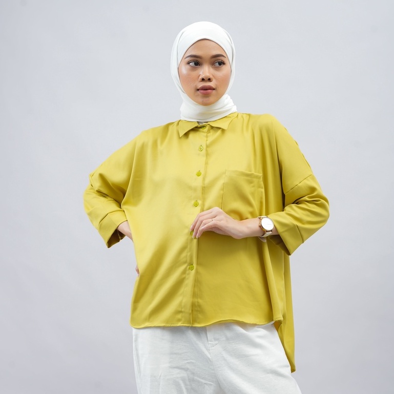 KEMEJA BLOUSE OVERSIZE KANIA KATUN SHAKILA DAILY OFFICE SHIRT PREMIUM B582