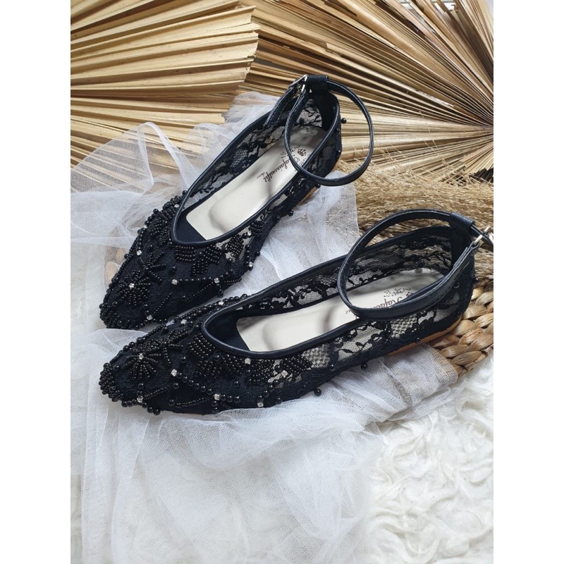 flatshoes Felicia hitam tali flatshoes wanita