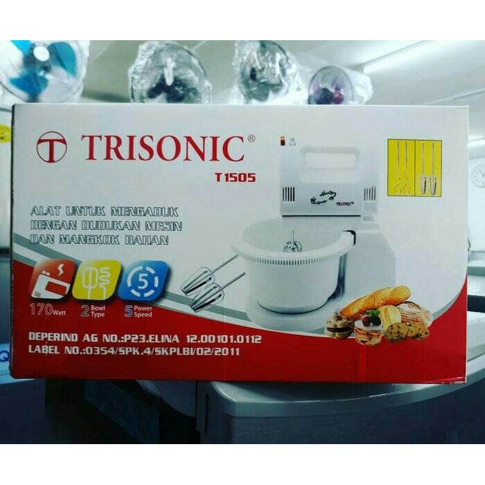 STAND MIXER TRISONIC T-1505/MIXER DUDUK MIXER MANGKOK MIXER BERDIRI / BISA DI COPOT / Pengaduk Adonan AWET PRAKTIS