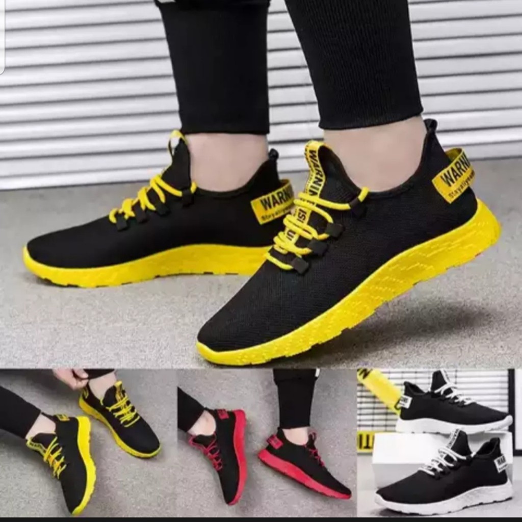 Sepatu Sneaker Dewasa Unisex Breathless Colour White/Yellow/Red 39-44