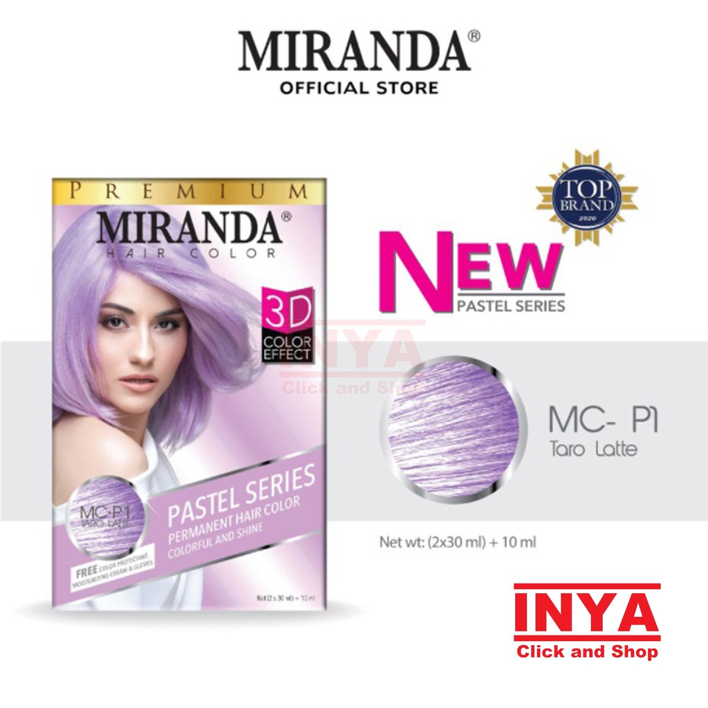 MIRANDA PASTEL SERIES MC-P1 TARO LATTE 2x30ml+10ml - Semir Rambut - Pewarna Rambut