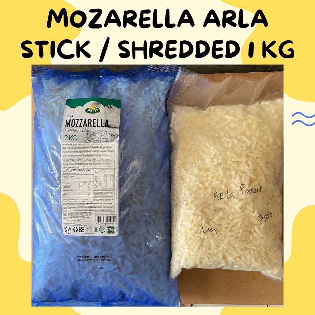 1 KG Arla Stick Mozarella 1 KG / Mozarella Shredded / Mozarella Parut / Arla Moza