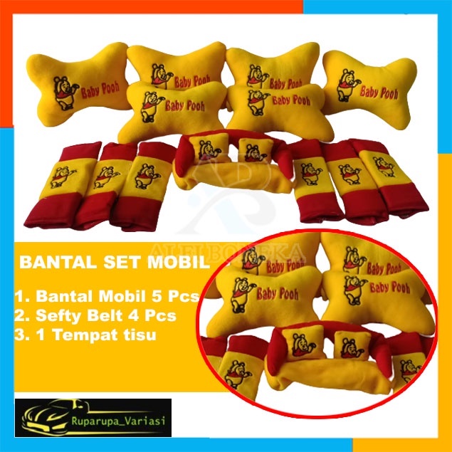 MURAH Set Interior Mobil Karakter Bantal Mobil 13 in 1 Murah  - Bantal Mobil - Bantal Sandar  - Set 