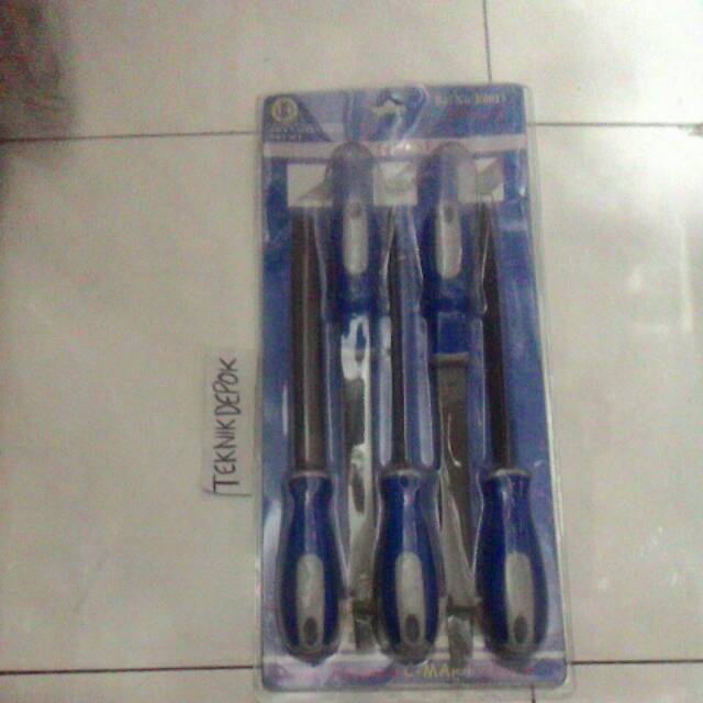 Kikir besi 8 inch 5 pcs kikir kayu high set C-mart