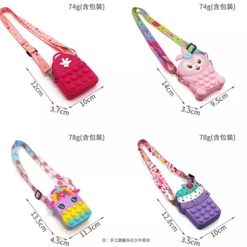 Tas Selempang Anak Fashionable Jelly Pop It Import