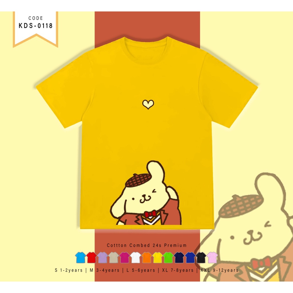 T-SHIRT KIDS / KAOS ANAK-ANAK BERGAMBAR POMPOMPURIN / CUSTOM TEE / TERMURAH / RESELLER WELCOME