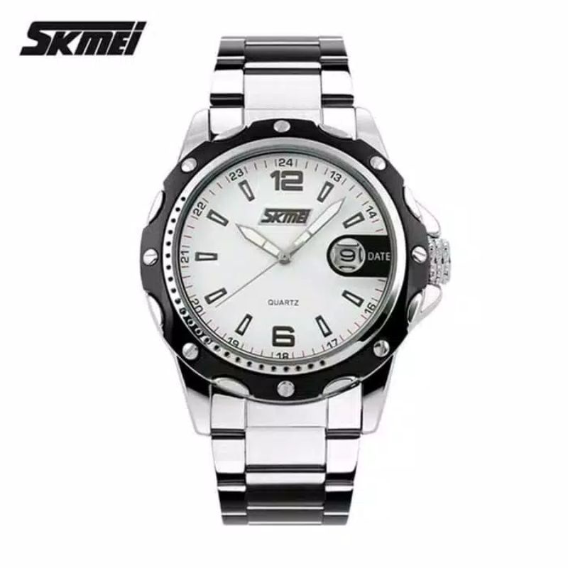 SKMEI | skmei 9096 white | jam ori | jam rantai