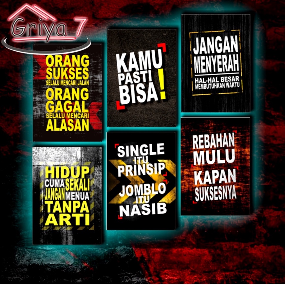 HIASAN DINDING KAMAR MOTIVASI DEKORASI DINDING AESTHETIC QUOTE