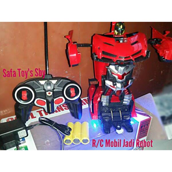 LANGSUNG ATC.. R/C Mobil  Lamorghini Berubah Jadi Robot Dari Remot Free 2pcs Batrai Remot