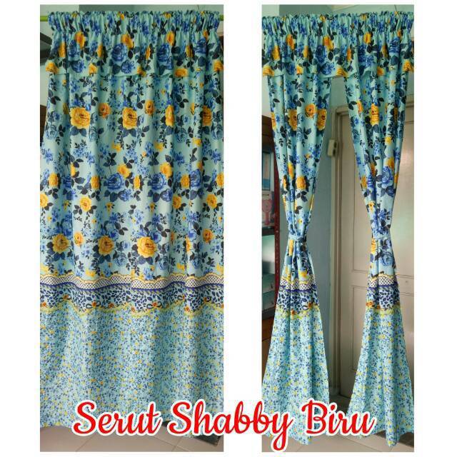 Gorden serut 140 x 200 gorden belah tengah gorden ikat gorden cantik gorden sabby korden bunga