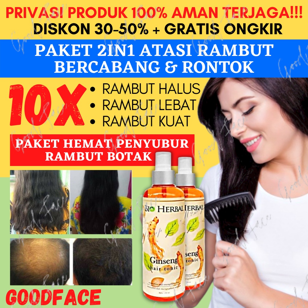 BIO HERBAL GINSENG HAIR TONIC ORIGINAL BPOM ANTI KETOMBE PERAWATAN RAMBUT RONTOK TREATMENT RAMBUT PENUMBUH RAMBUT BOTAK