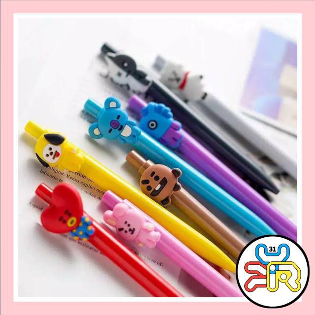 

Kpop BTS BT21 Cartoon Ballpoint Pena Jungkook Tata