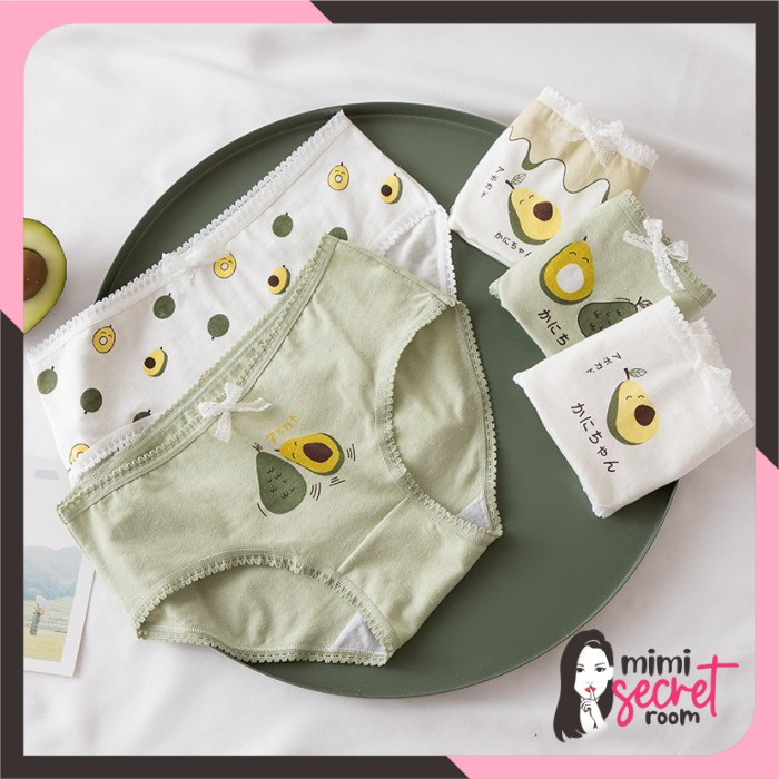 ❤ MIMI ❤ Celana Dalam Katun CD Wanita Sexy Cotton Cute Avocado Alpukat IMPORT TERLARIS TERMURAH