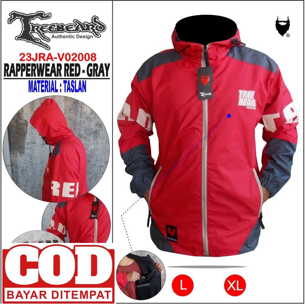 [SIAP KIRIM]Jaket Pria Waterproof TREEBEARD Original / COD BISA BAYAR DI TEMPAT / jaket Anti Air