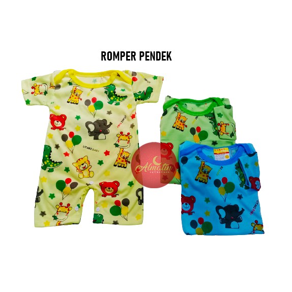 Romper Baju Bayi / Baju Bayi Jumper Bodysuits / Jumper Lucu Dapat 3 pcs
