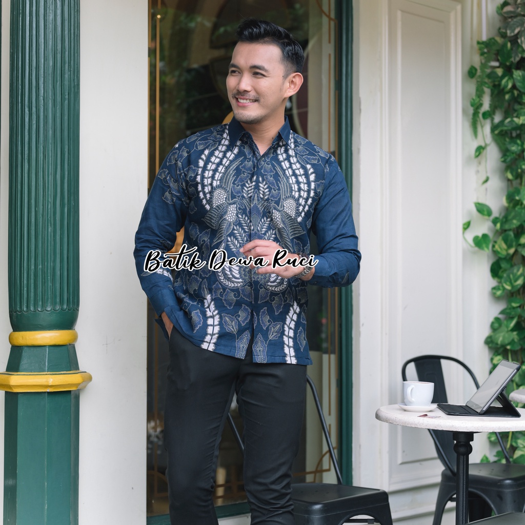 BATIK NAVY BINAYA FULL FURING KATUN HALUS SIZE M-XXL HIGH QUALITY