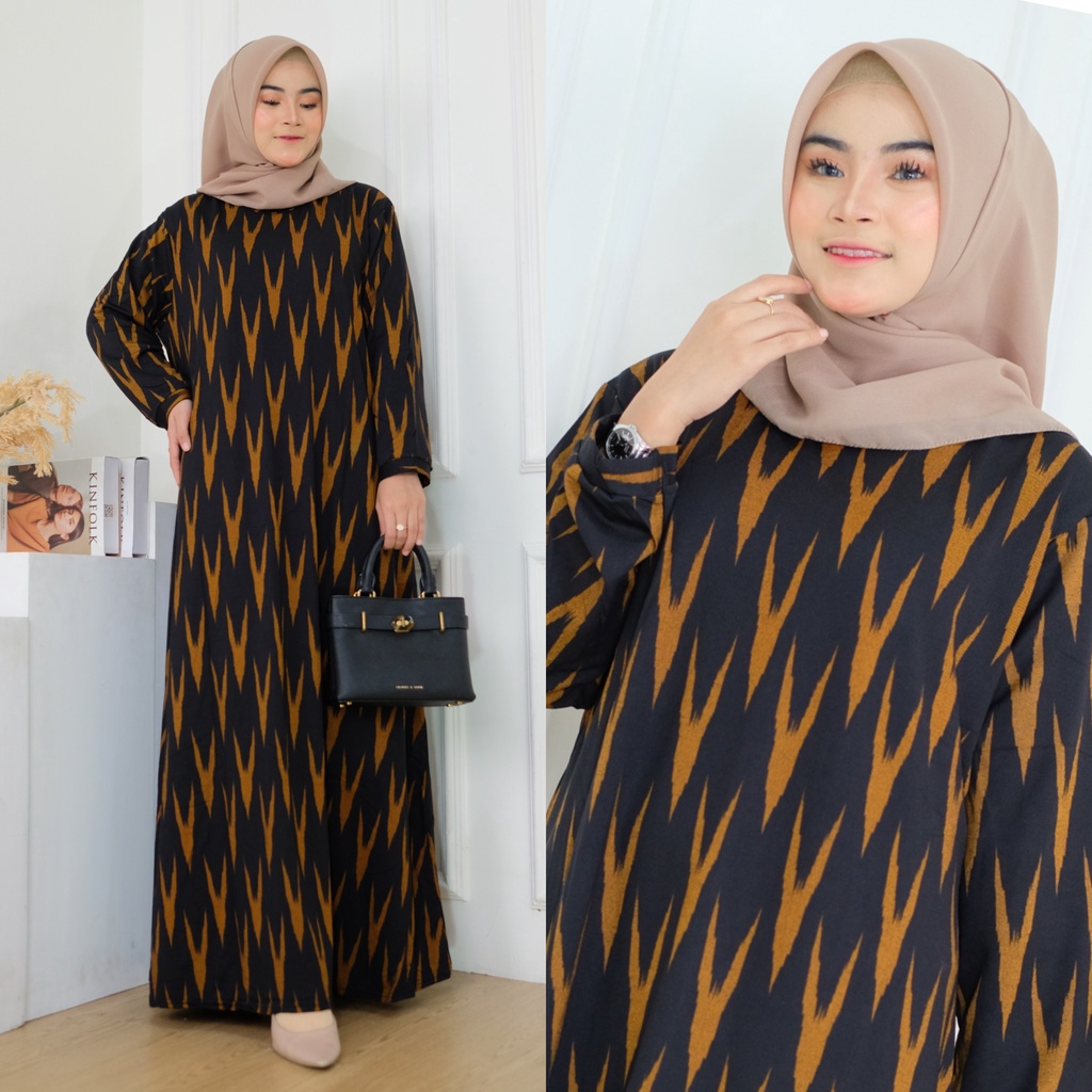 Mayra Dress - Gamis Calvin Jeans Terbaru LD110+ / Fayuo Maxy  / R.27 - 023-6593