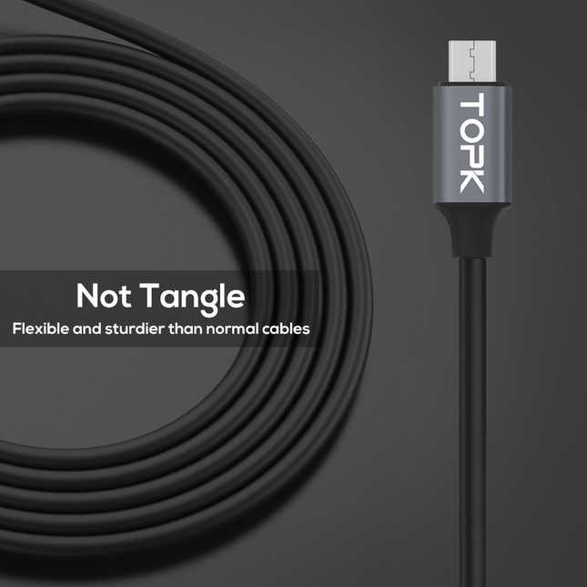 TOPK Kabel Charger Micro USB TPE 3A 1M with Voltage Meter - CS0132 ( Al-Yusi )