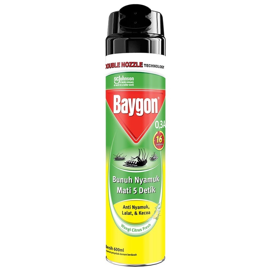 Baygon Semprot Anti Nyamuk,Lalat dan Kecoa 600+75ml