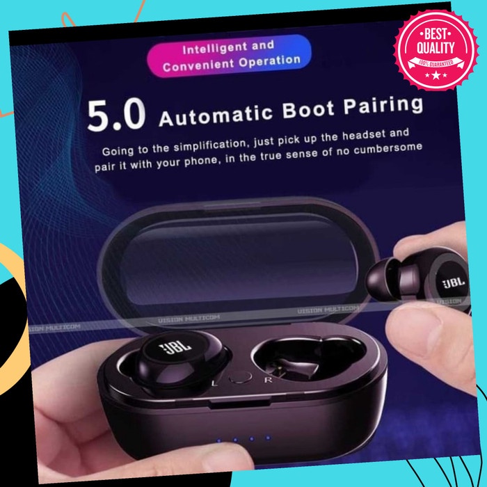 JBL TWS 5 HEADSET BLUETOOTH JBL TWS5 EARPHONE WIRELESS GRADE A - Hitam New