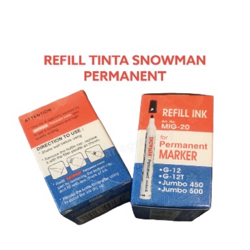 ISI ULANG REFILL TINTA PERMANENT SNOWMAN MARKING INK