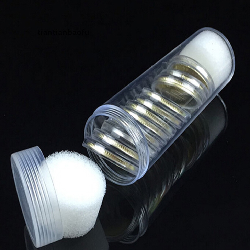 [tiantianbaofu] 1pcs 30mm Applied Clear Round Cases Coin Storage Protective Tube Holder Plastic Boutique