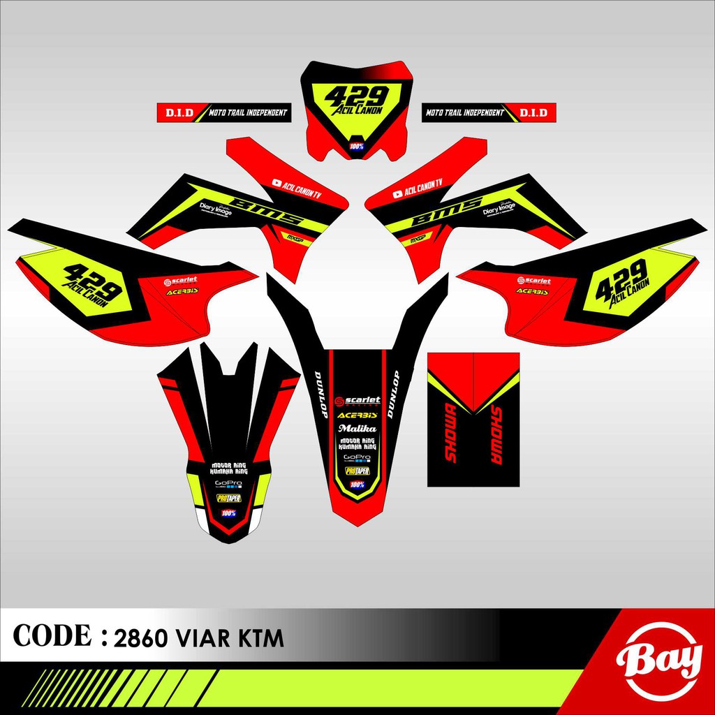 Decal Stiker Motor VIAR / KTM SUPERMOTO Full Body Sticker Custom Variasi