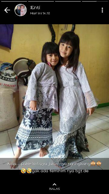 Set Shireen Batik / Setelan Kebaya Anak Usia 5/6 Ahun - 5-6 Tahun