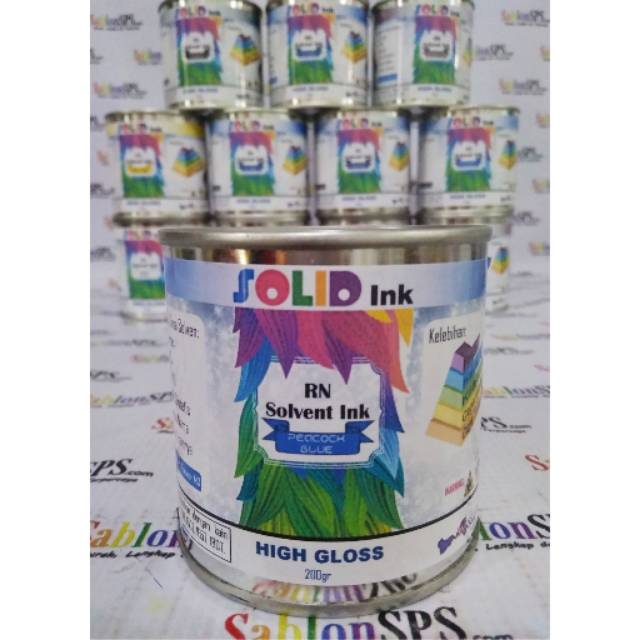 Tinta Sablon PVC Solvent Based 200 gr Peacock Blue Kertas/ Vinyl/ Akrilik/ Kulit Sintetis