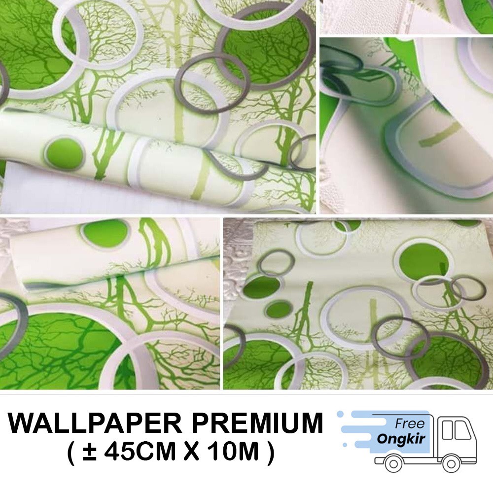 COD TERMURAH Wallpaper Stiker Dinding GH Premium Quality 45cm x 10mtr Shabby Chic Hijau GH197