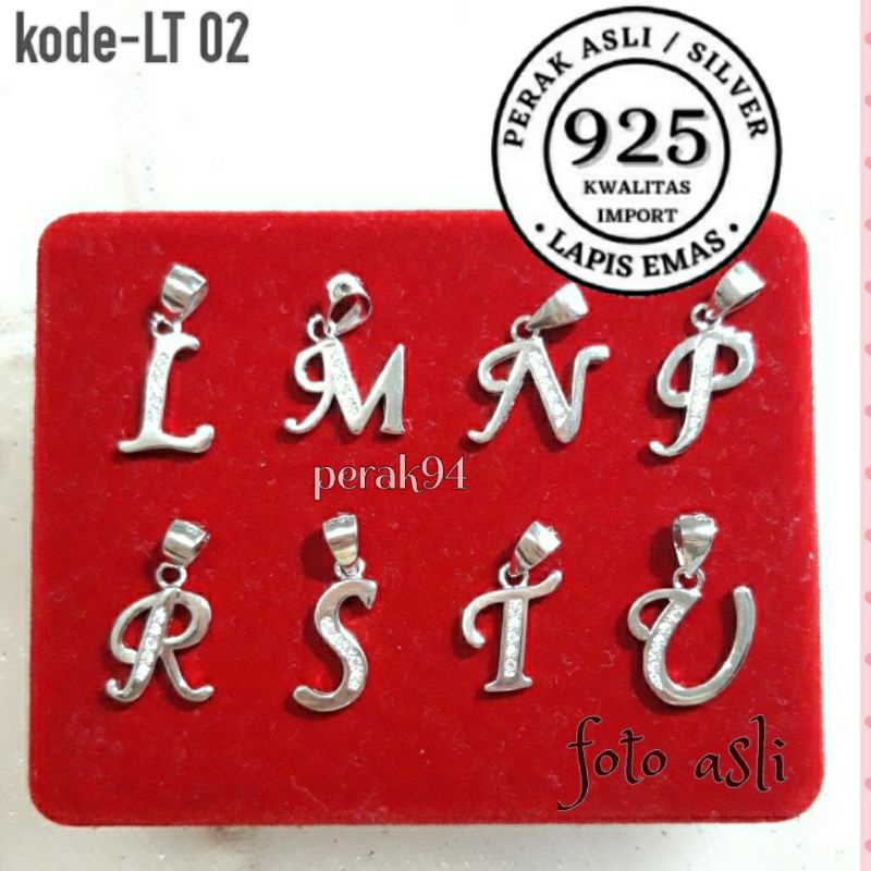 LIONTIN HURUF KALUNG PERAK ASLI 925 LAPIS EMAS LIONTIN ABJAD LIONTIN ALFABETH LIONTIN MURAH LIONTIN 