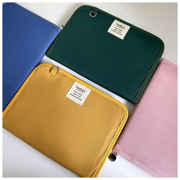 Sleeve Pouch Sarung Tas Bag Case Ipad Tab Tablet Macbook Air Pro Laptop Asus Acer Lenovo HP Huawei 11 12 13 14 15 inch Motif Gambar Polos Warna Biru Navy Hijau Pink Mustard Yellow Ginger Lucu Cute Murah Korean Model Banyak Ruang Slot Stationary