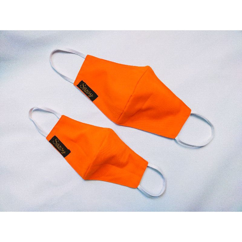Masker kain katun polos warna 4 lapis (3+1 bisa diisi tissu) bisa dicuci ulang ada kantong filter